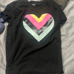 Cat & Jack Black Tee with Colorful Heart